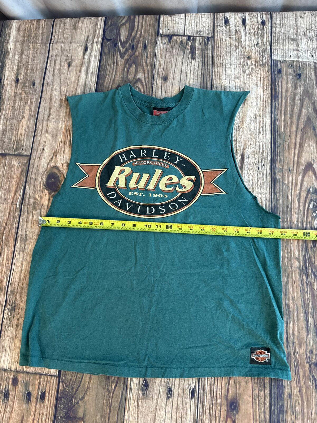 Vintage Harley-Davidson Rules Sleeveless Biker Tee Large