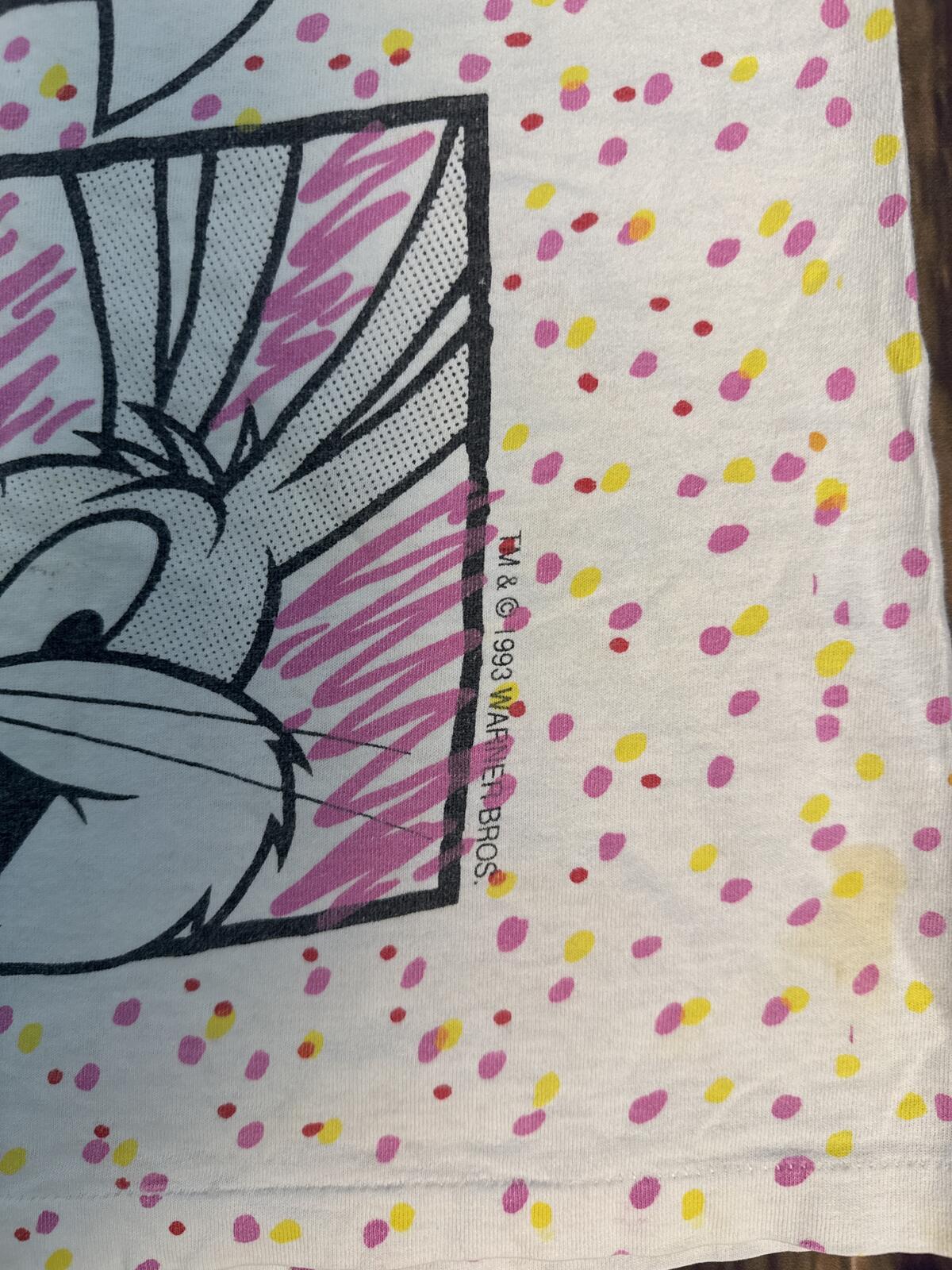 Vintage 1993 Looney Tunes XL Single Stitch Made USA Tweety Bugs Bunny Tee