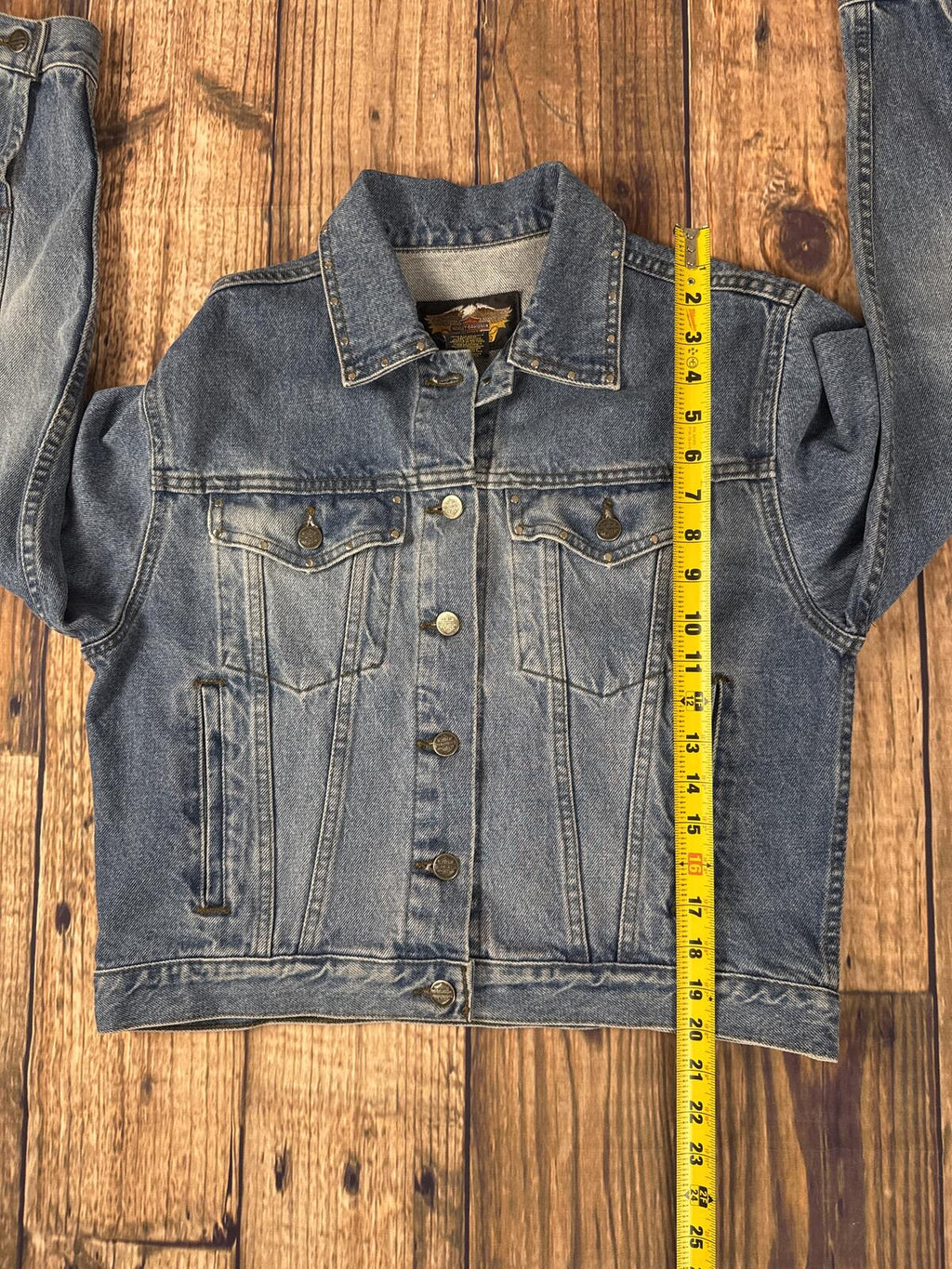 Vintage Y2K Harley-Davidson Women’s Denim Jacket Back Graphic