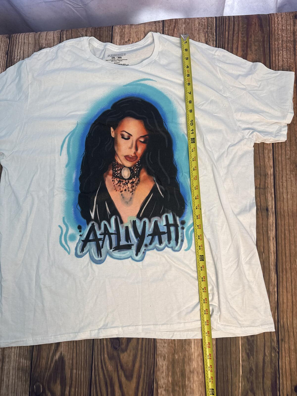 Aaliyah Graphic T Shirt Mens 3XL White R&B Music Tee