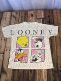 Vintage 1993 Looney Tunes XL Single Stitch Made USA Tweety Bugs Bunny Tee
