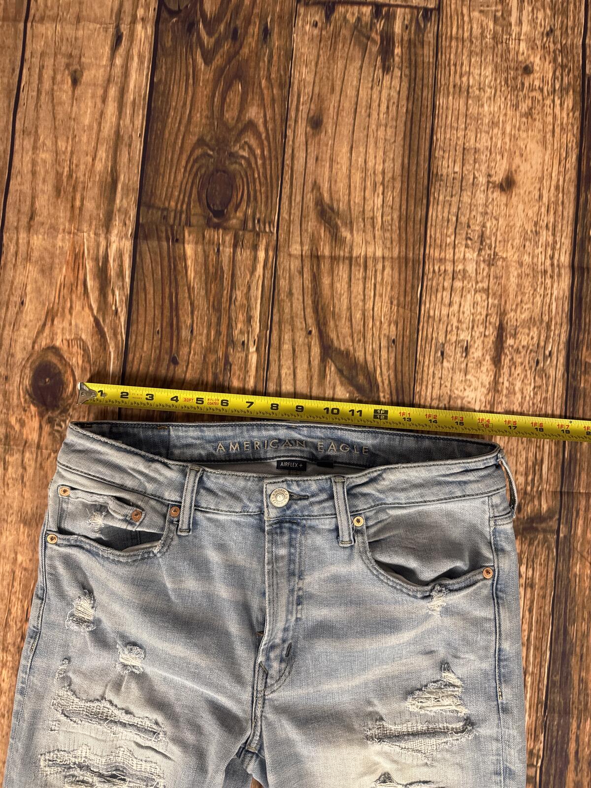 American Eagle AirFlex+ Distressed Light Wash Jeans Men’s 34x30