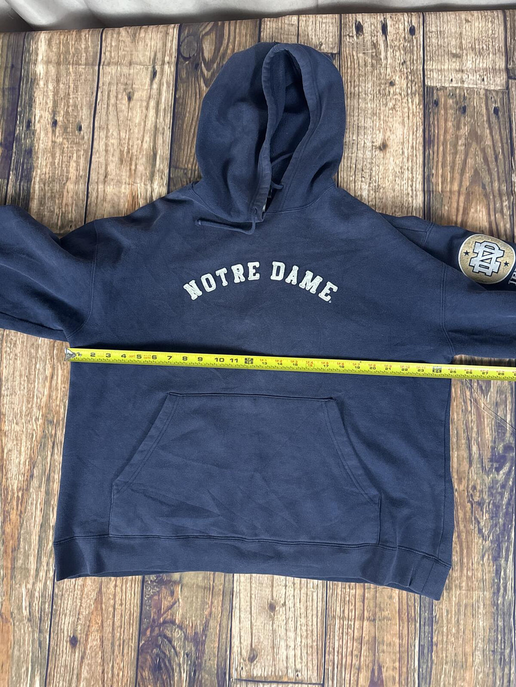 Adidas Notre Dame Fighting Irish Hoodie Large Navy Pullover Sweatshirt