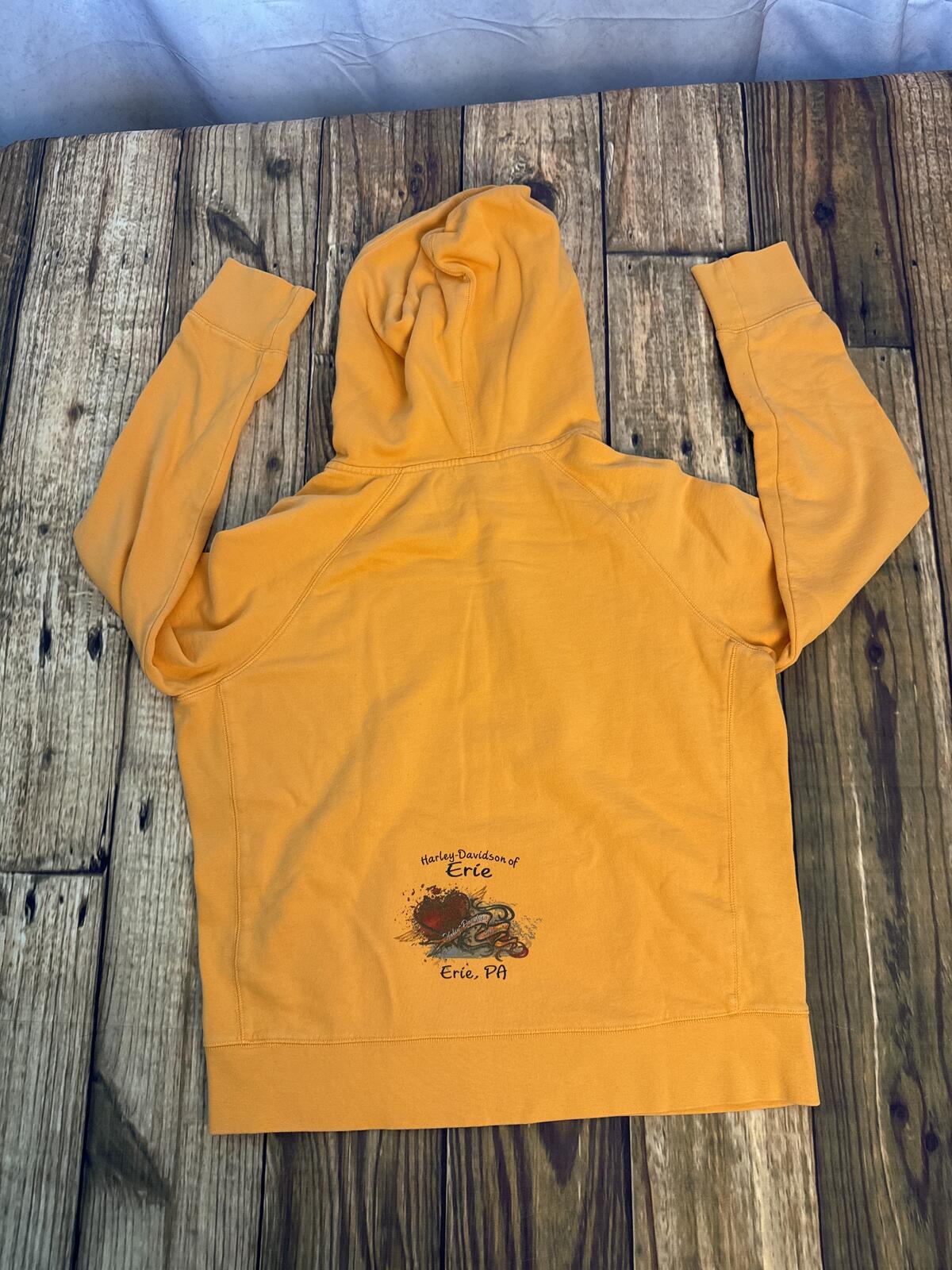 2008 Harley Davidson Womens Orange Hoodie Erie PA Motorcycle Sweatshirt