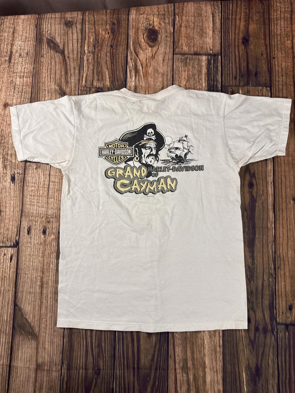 Harley Davidson Grand Cayman Dealer T Shirt Large White Made In USA