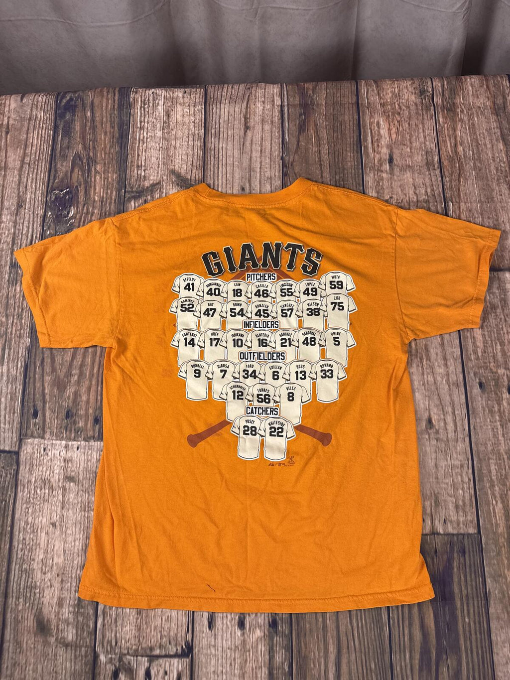 San Francisco Giants 2010 World Series Champions Roster T-Shirt