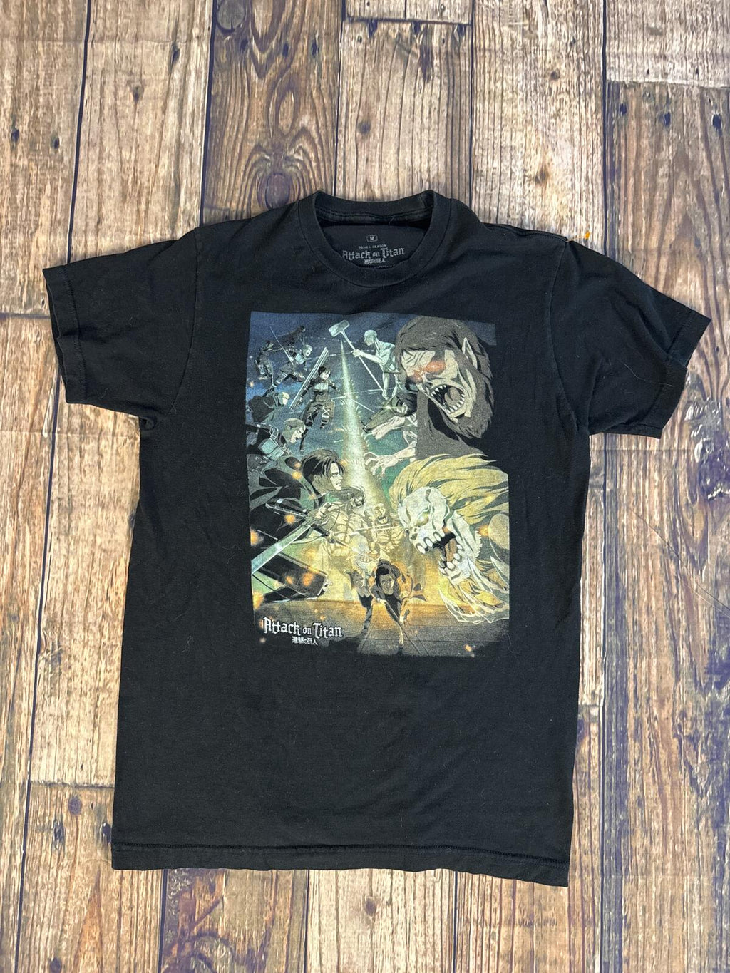 Attack on Titan Anime Graphic T Shirt Black Short Sleeve