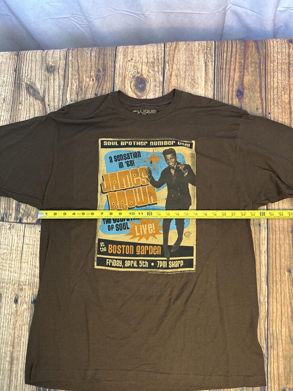 James Brown Godfather Of Soul Graphic T Shirt Mens XL Liquid Blue