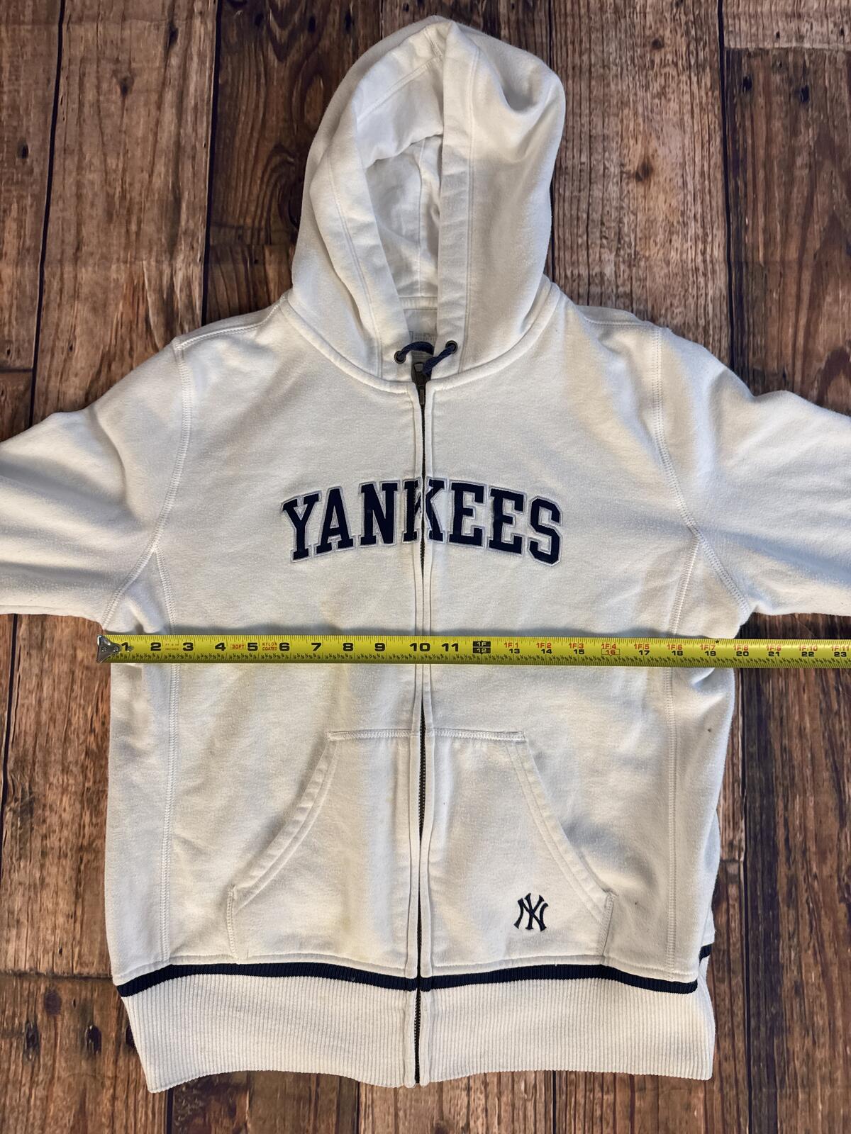 Nike Team New York Yankees Full Zip Hoodie Cream Large MLB
