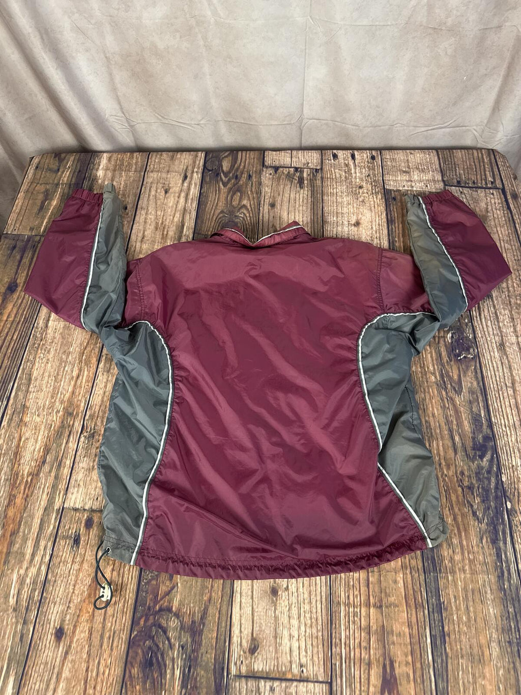 Vintage Wilson Windbreaker Jacket Burgundy Gray Full Zip Medium