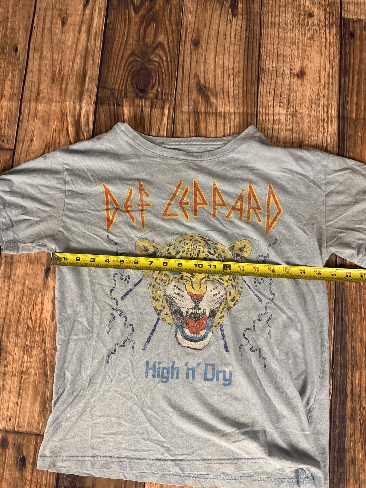 Def Leppard High ‘N’ Dry Graphic Band Tee Gray Medium