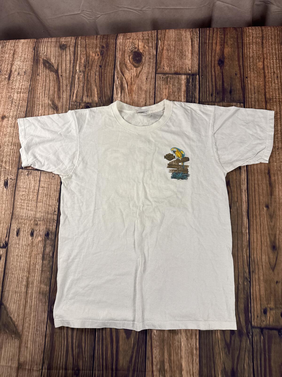 Harley Davidson Grand Cayman Dealer T Shirt Large White Made In USA