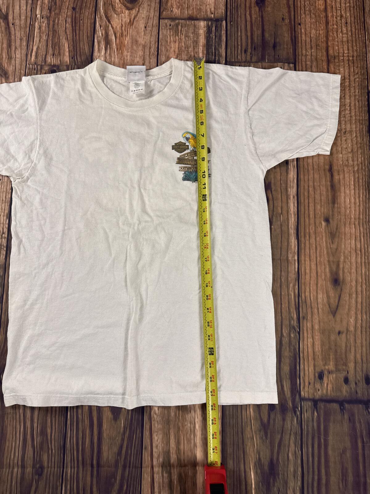 Harley Davidson Grand Cayman Dealer T Shirt Large White Made In USA