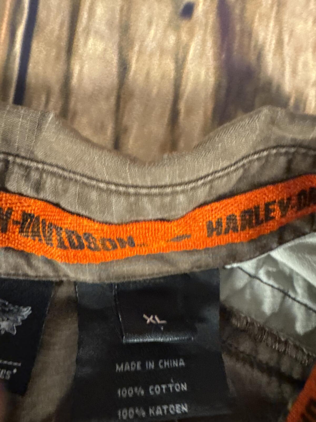 Harley-Davidson Men’s XL Button Up Shirt Brown Embroidered Y2K