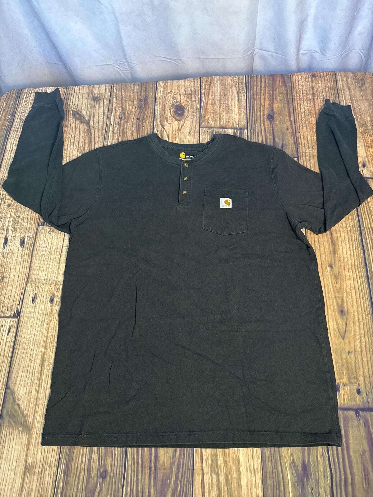 Carhartt Original Fit Pocket Henley Shirt Mens 2XL Tall Black Long Sleeve