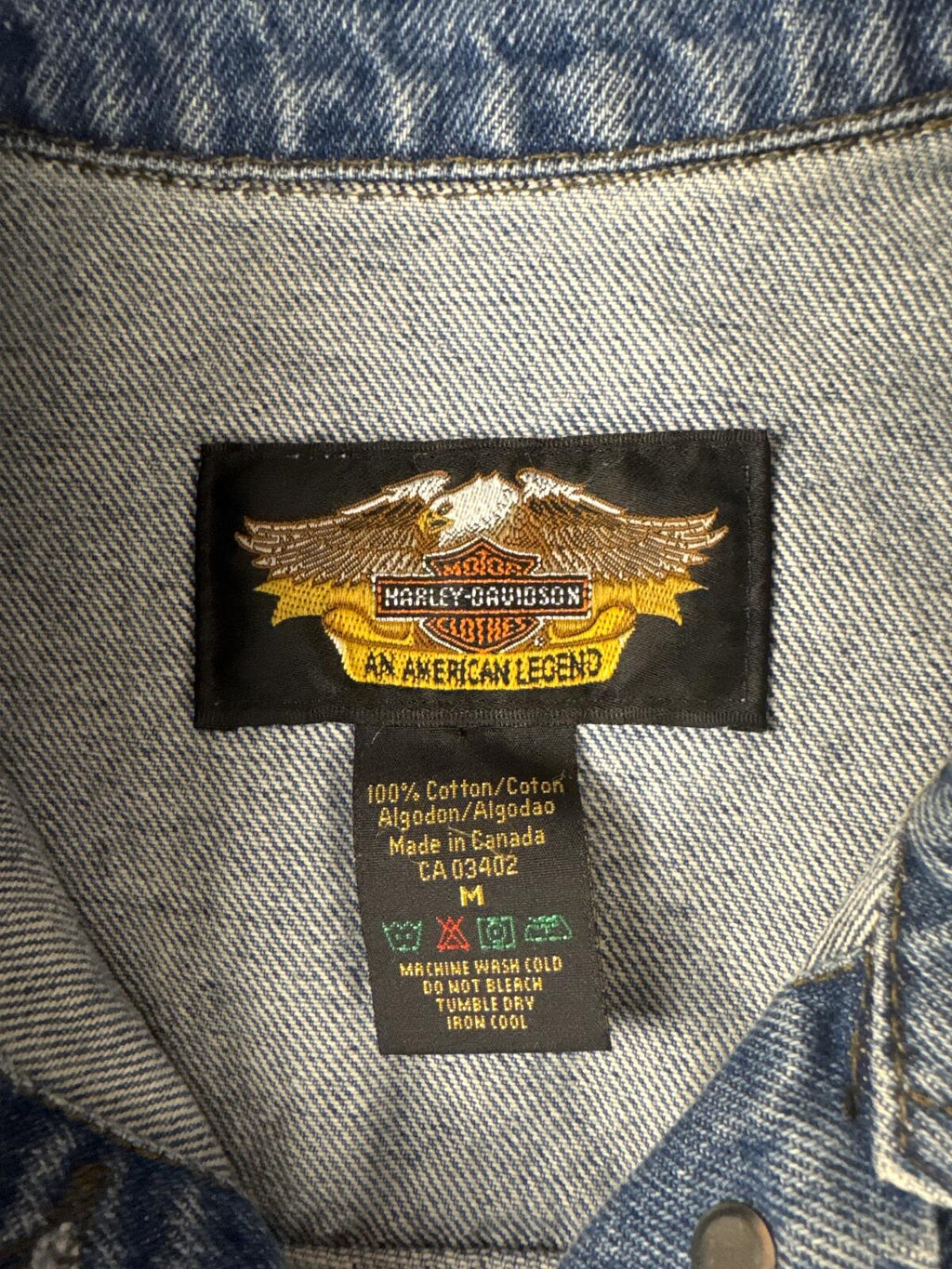 Vintage Y2K Harley-Davidson Women’s Denim Jacket Back Graphic