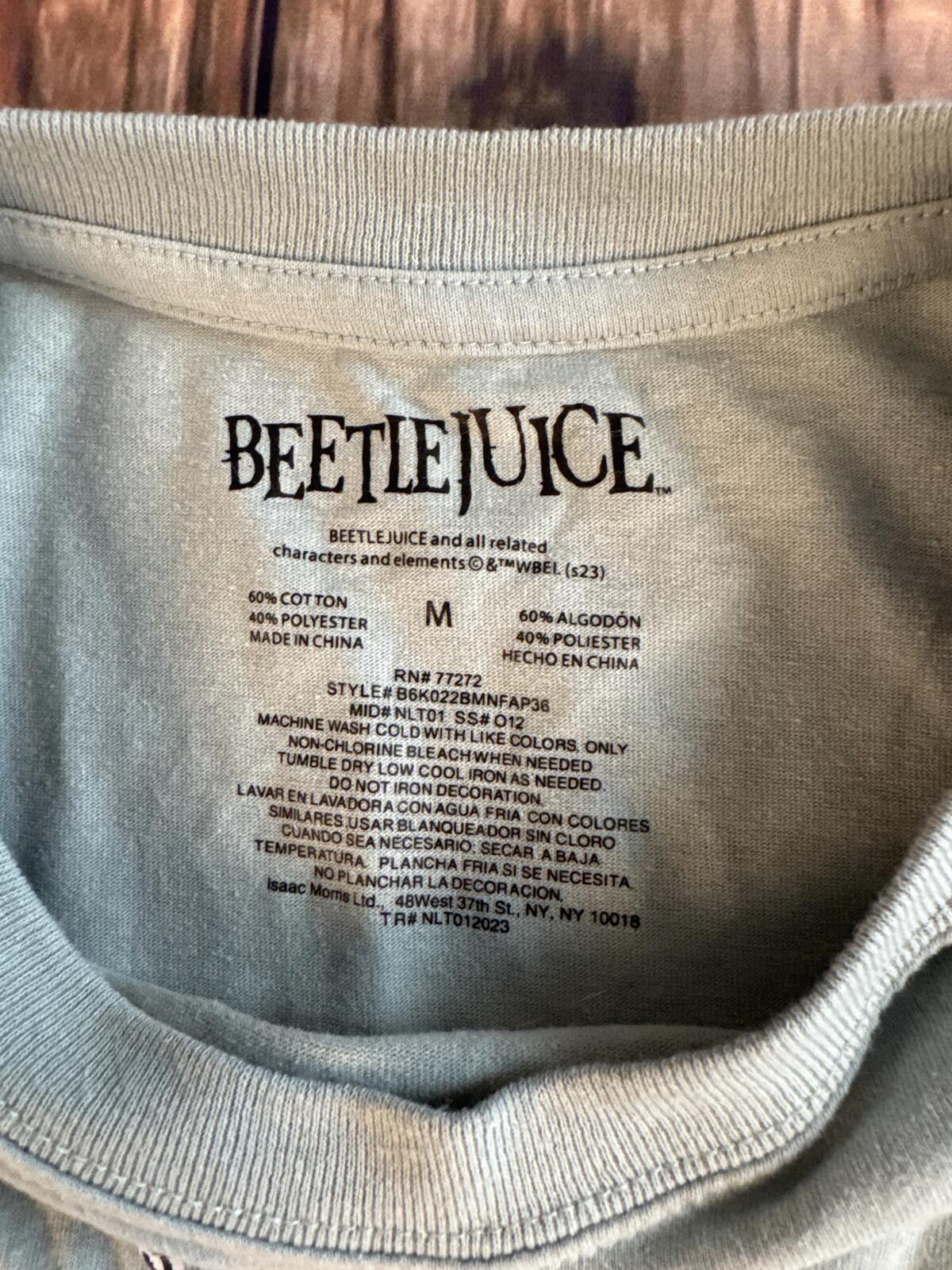 Beetlejuice Snake Graphic T-Shirt Short Sleeve Crew Neck Pre-Owned Size Medium
