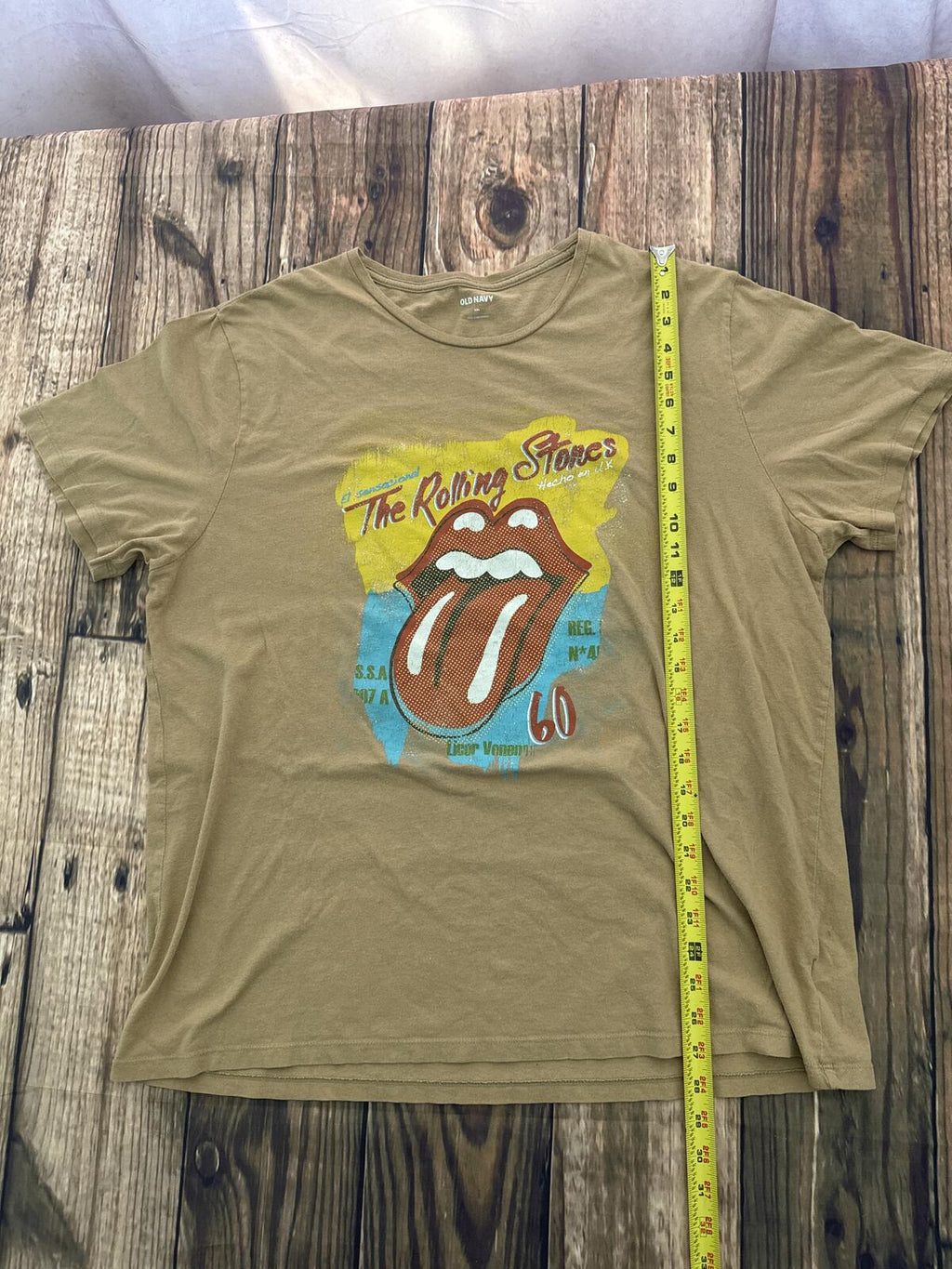 Rolling Stones Tongue Logo Graphic T Shirt Mens XXL Brown Band Tee