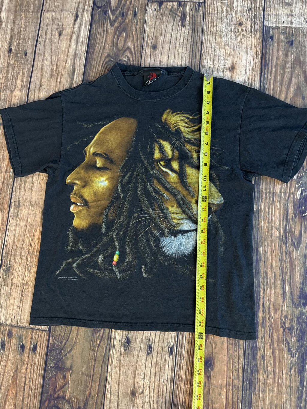 Bob Marley Lion Graphic Black T-Shirt Zion Rootswear Size Medium