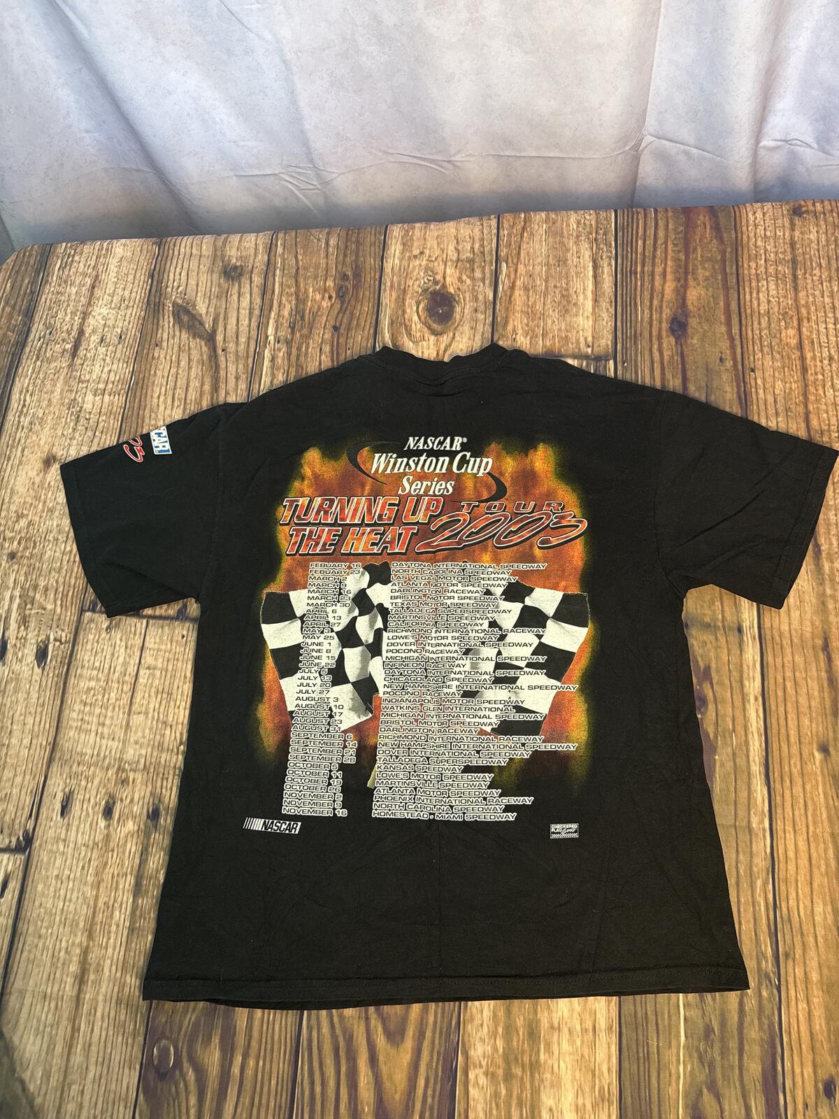 Vintage 2003 NASCAR Winston Cup Series Turning Up The Heat Tour T Shirt Large