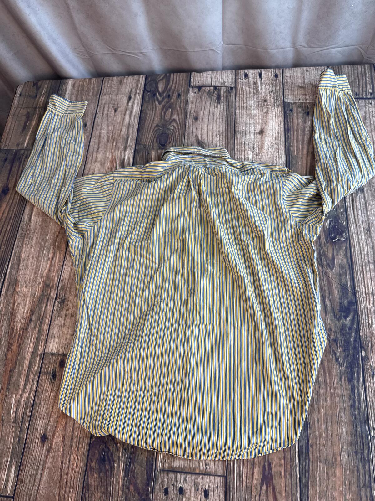 Polo Ralph Lauren Classic Fit Striped Button Up Shirt Men’s XL Yellow Blue
