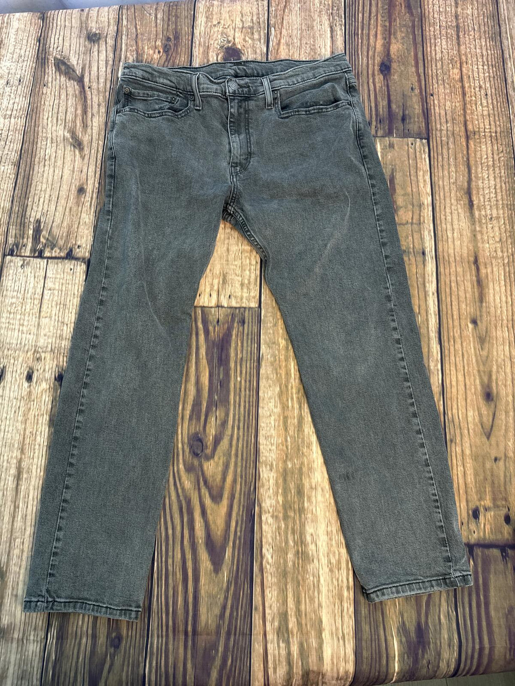 Levis 502 Jeans Mens 34x30 Faded Black Denim Tapered Fit Pants