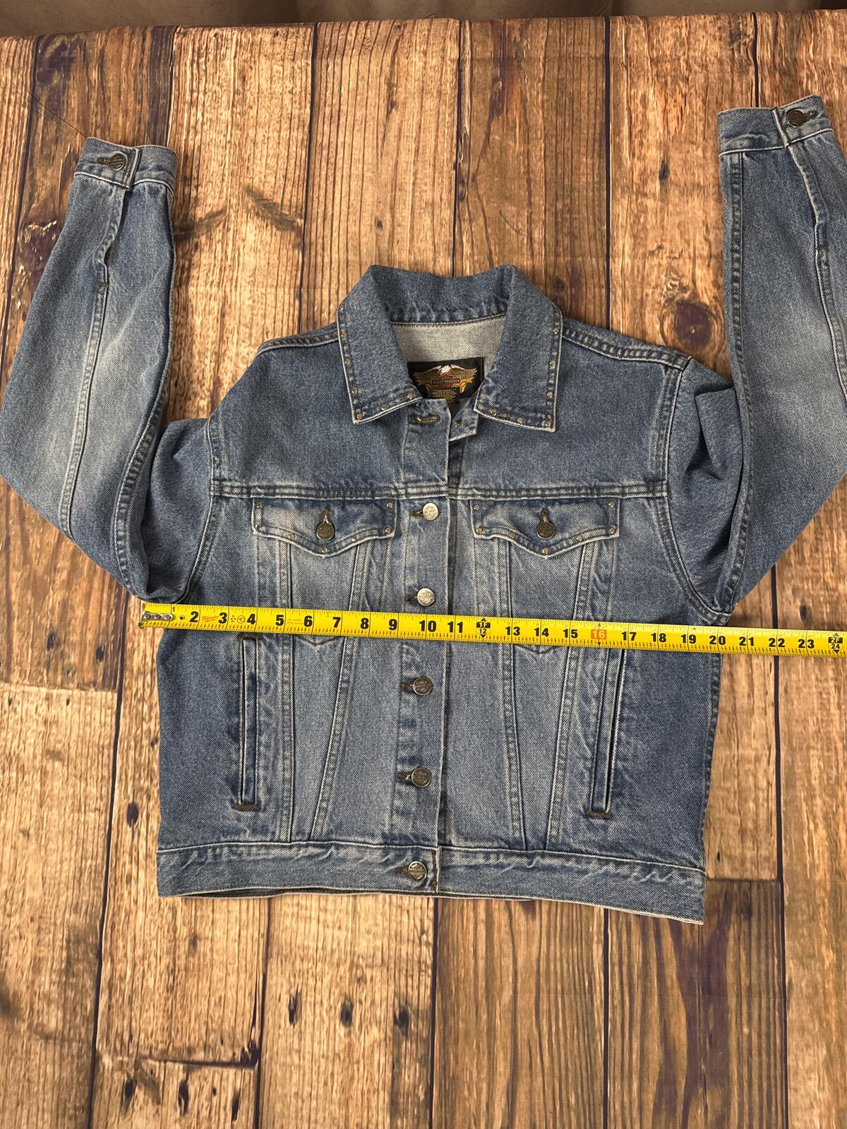 Vintage Y2K Harley-Davidson Women’s Denim Jacket Back Graphic