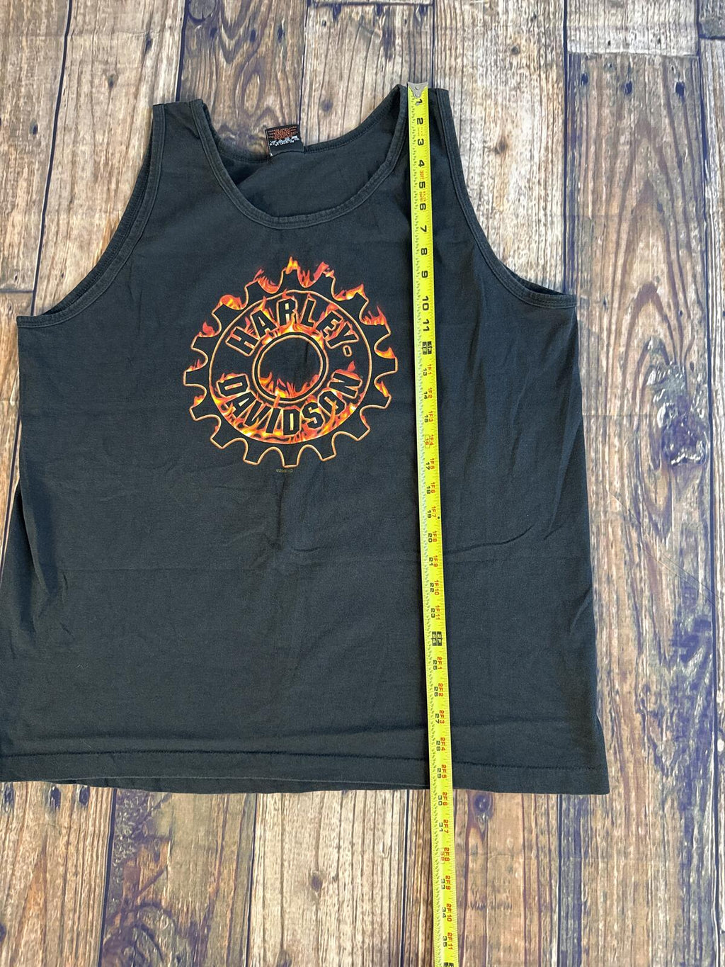 Harley Davidson Athens Ohio Flame Tank Top Black XL USA Vintage