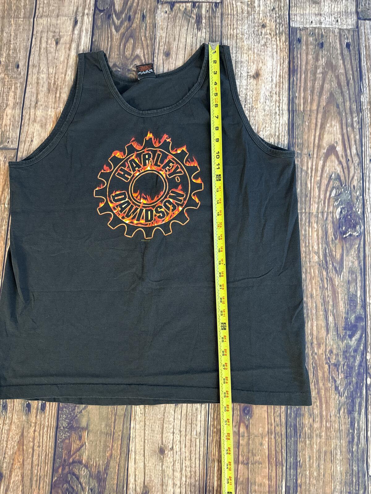 Harley Davidson Athens Ohio Flame Tank Top Black XL USA Vintage