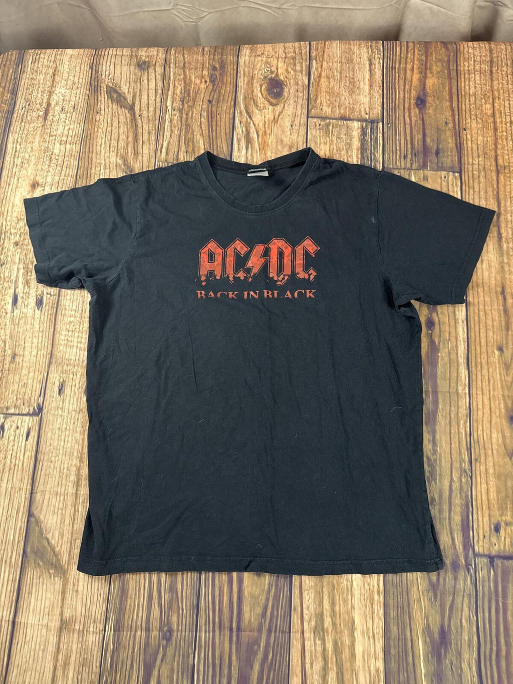 AC DC Back In Black Graphic T Shirt Black Rockware Band Tee