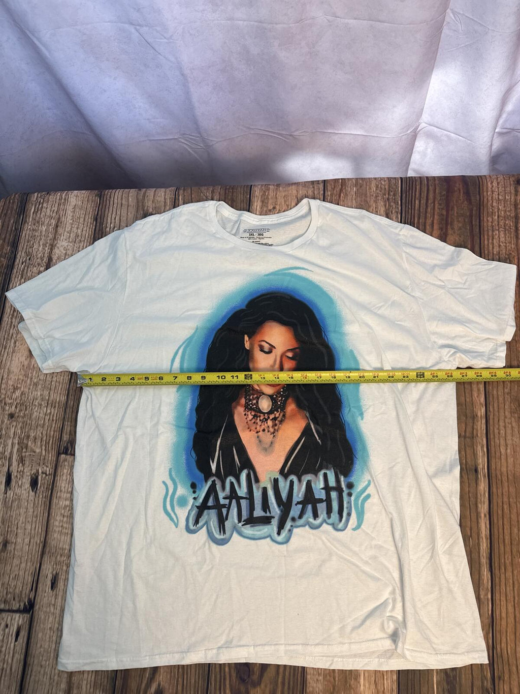 Aaliyah Graphic T Shirt Mens 3XL White R&B Music Tee