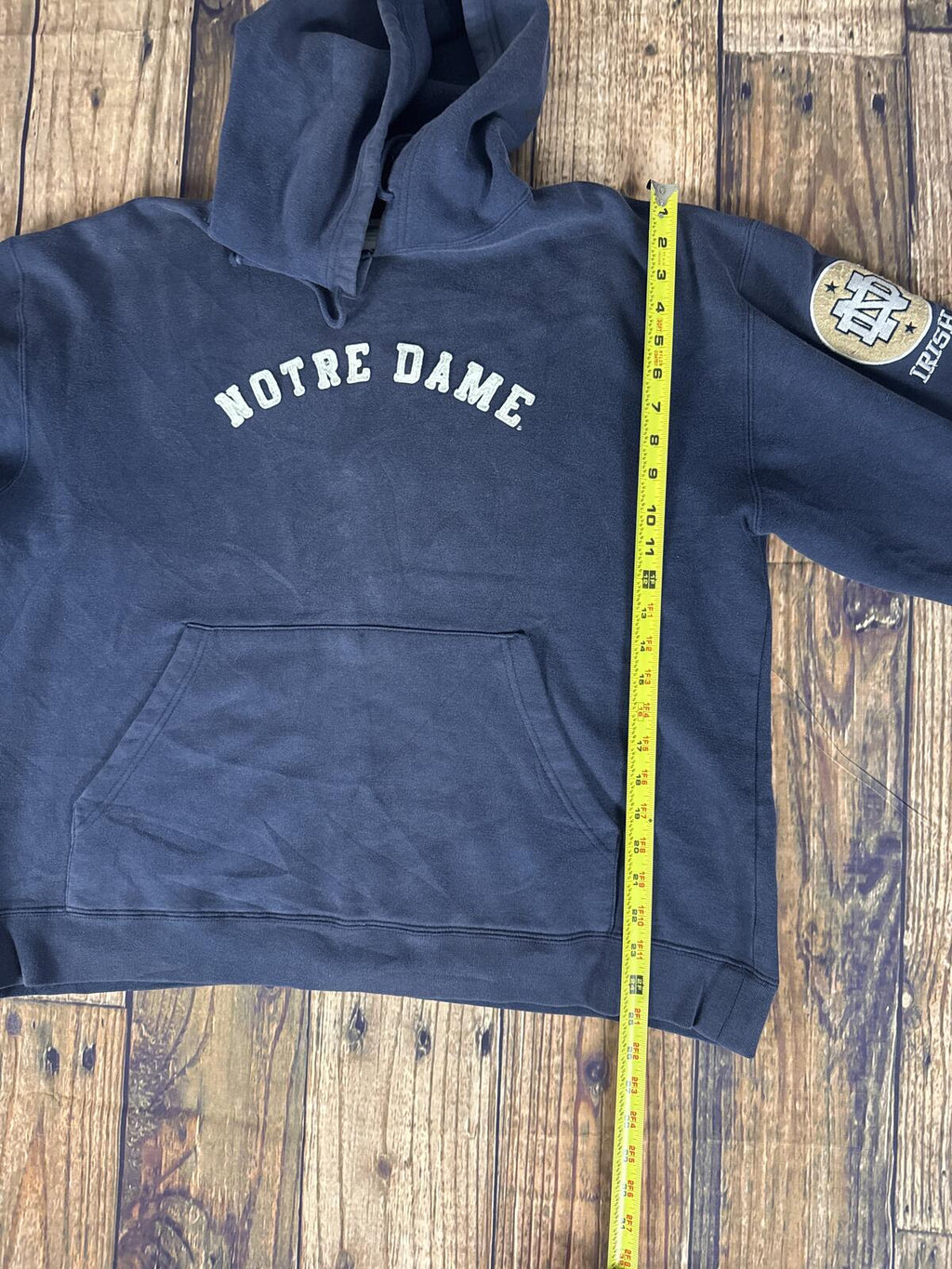 Adidas Notre Dame Fighting Irish Hoodie Large Navy Pullover Sweatshirt
