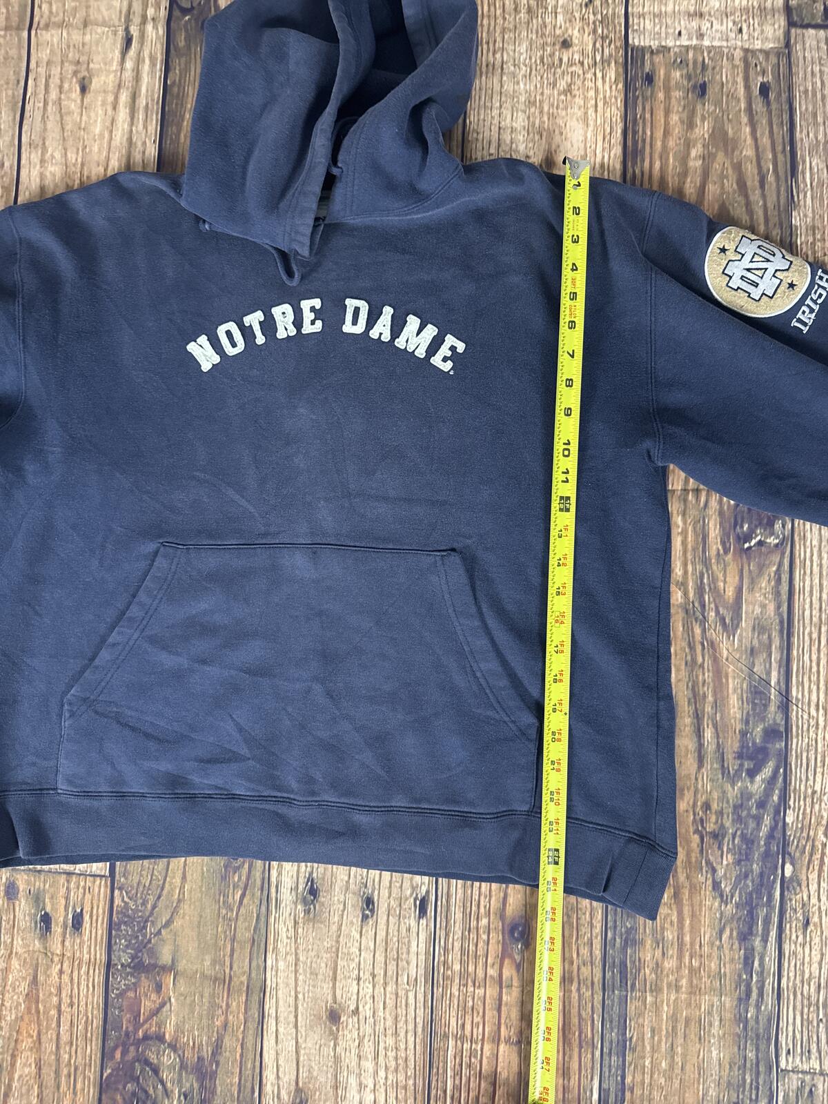 Adidas Notre Dame Fighting Irish Hoodie Large Navy Pullover Sweatshirt