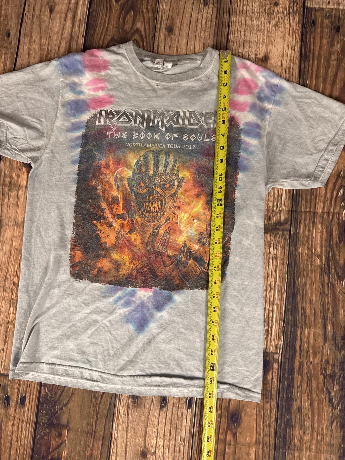 Iron Maiden Book of Souls 2017 North America Tour Tie Dye Band Tee Size M