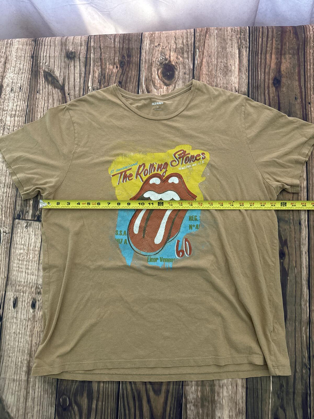 Rolling Stones Tongue Logo Graphic T Shirt Mens XXL Brown Band Tee