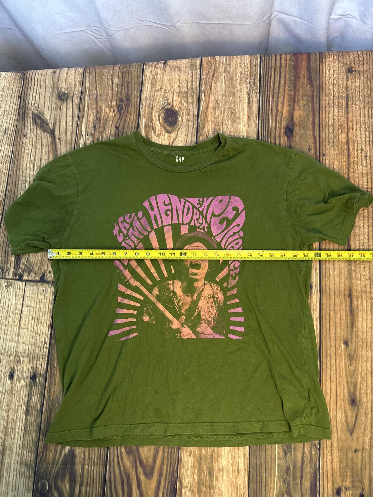 Jimi Hendrix Experience Graphic T Shirt Mens XL Green Band Tee