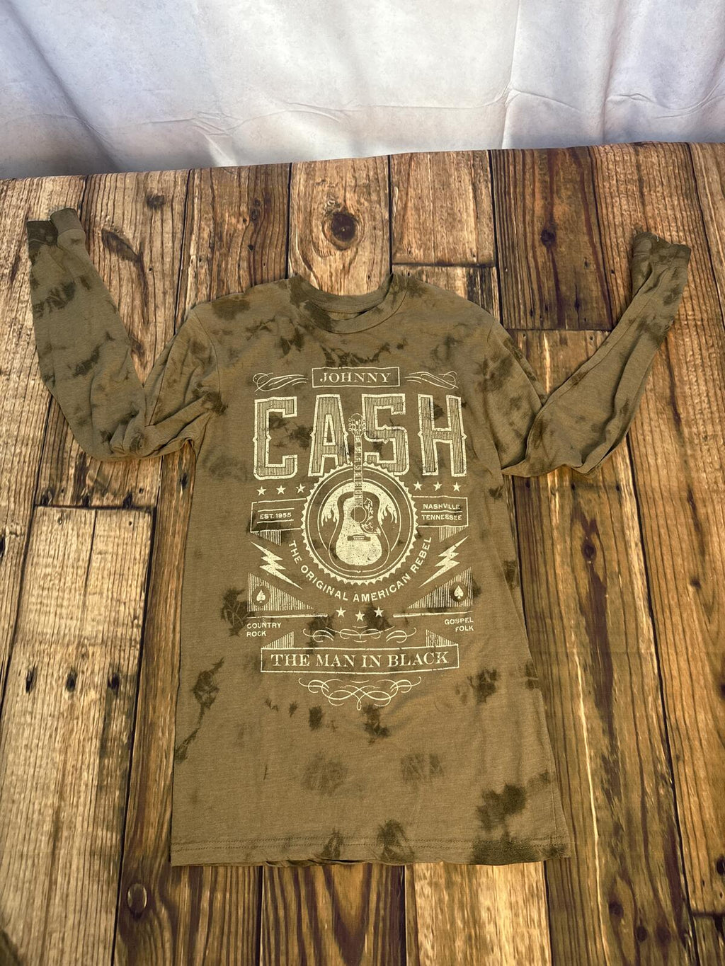 Johnny Cash The Man In Black Long Sleeve Shirt Womens Small
