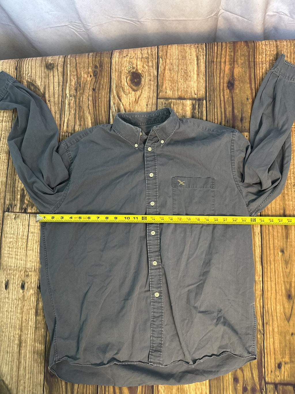 Eddie Bauer Button Down Shirt Mens Large Blue Cotton Long Sleeve