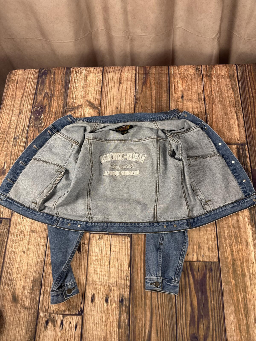 Vintage Y2K Harley-Davidson Women’s Denim Jacket Back Graphic