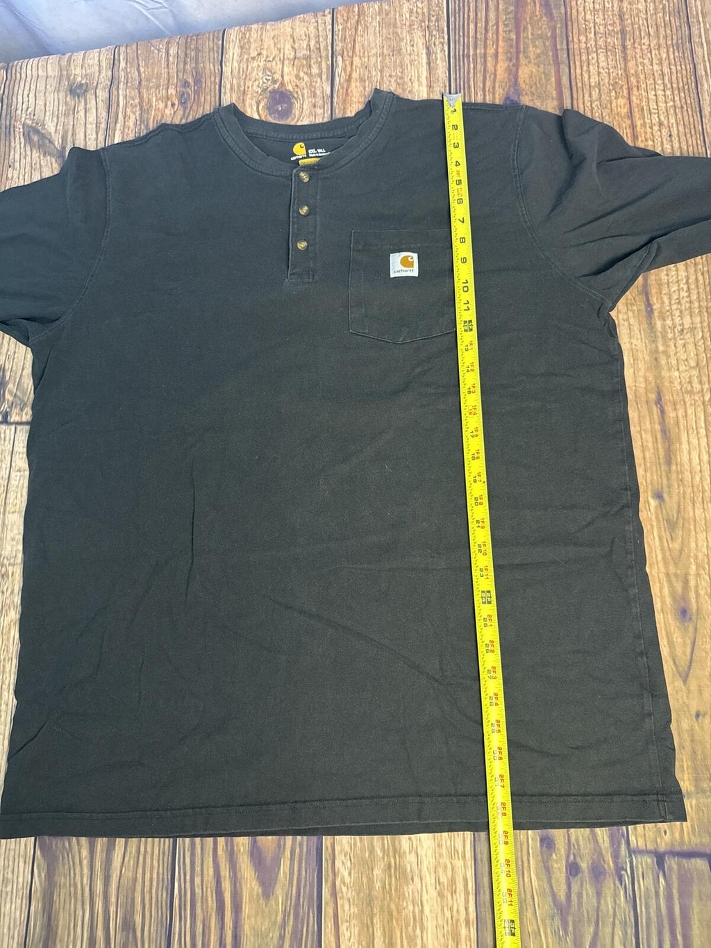 Carhartt Original Fit Pocket Henley Shirt Mens 2XL Tall Black Long Sleeve