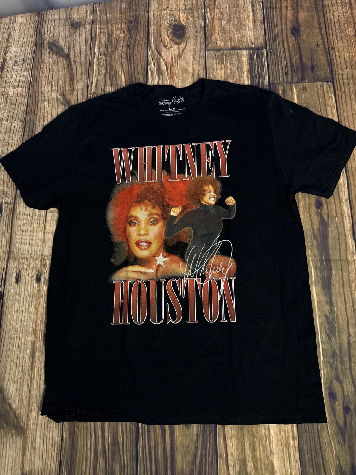 Whitney Houston Graphic T Shirt Large Black Official Licensed Music Tee