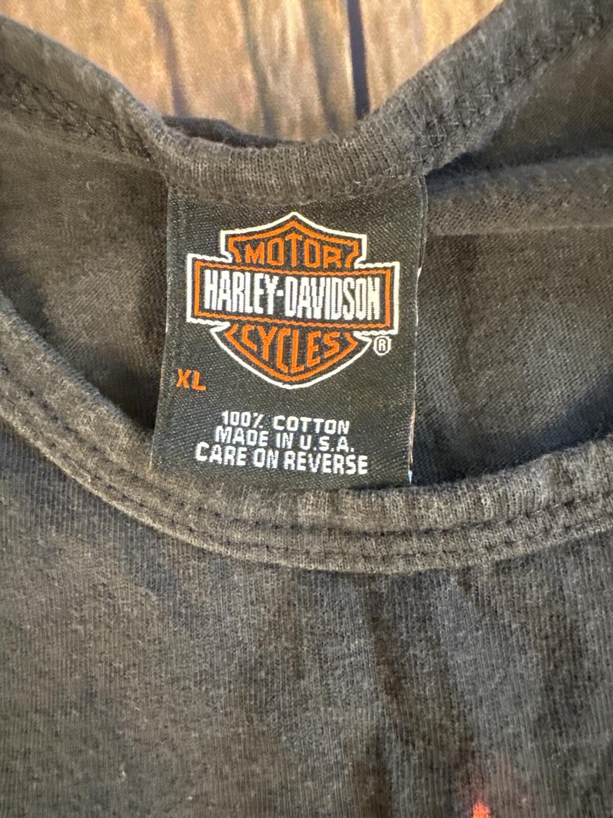 Harley Davidson Athens Ohio Flame Tank Top Black XL USA Vintage