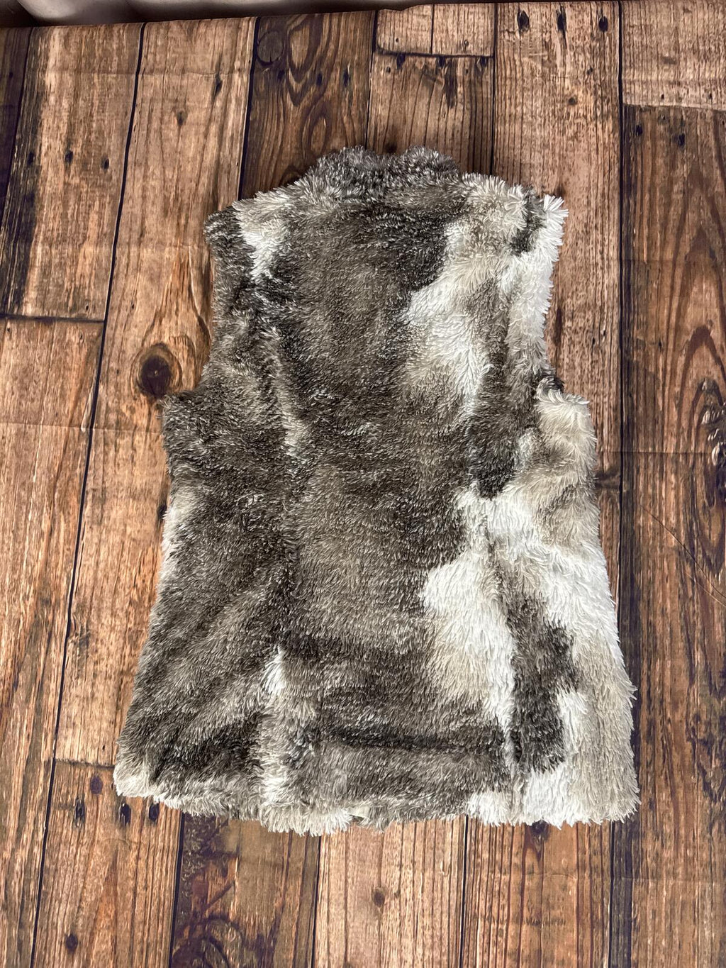 Cabi Faux Fur Vest Womens Medium Brown Beige Zip Up Layering Vest