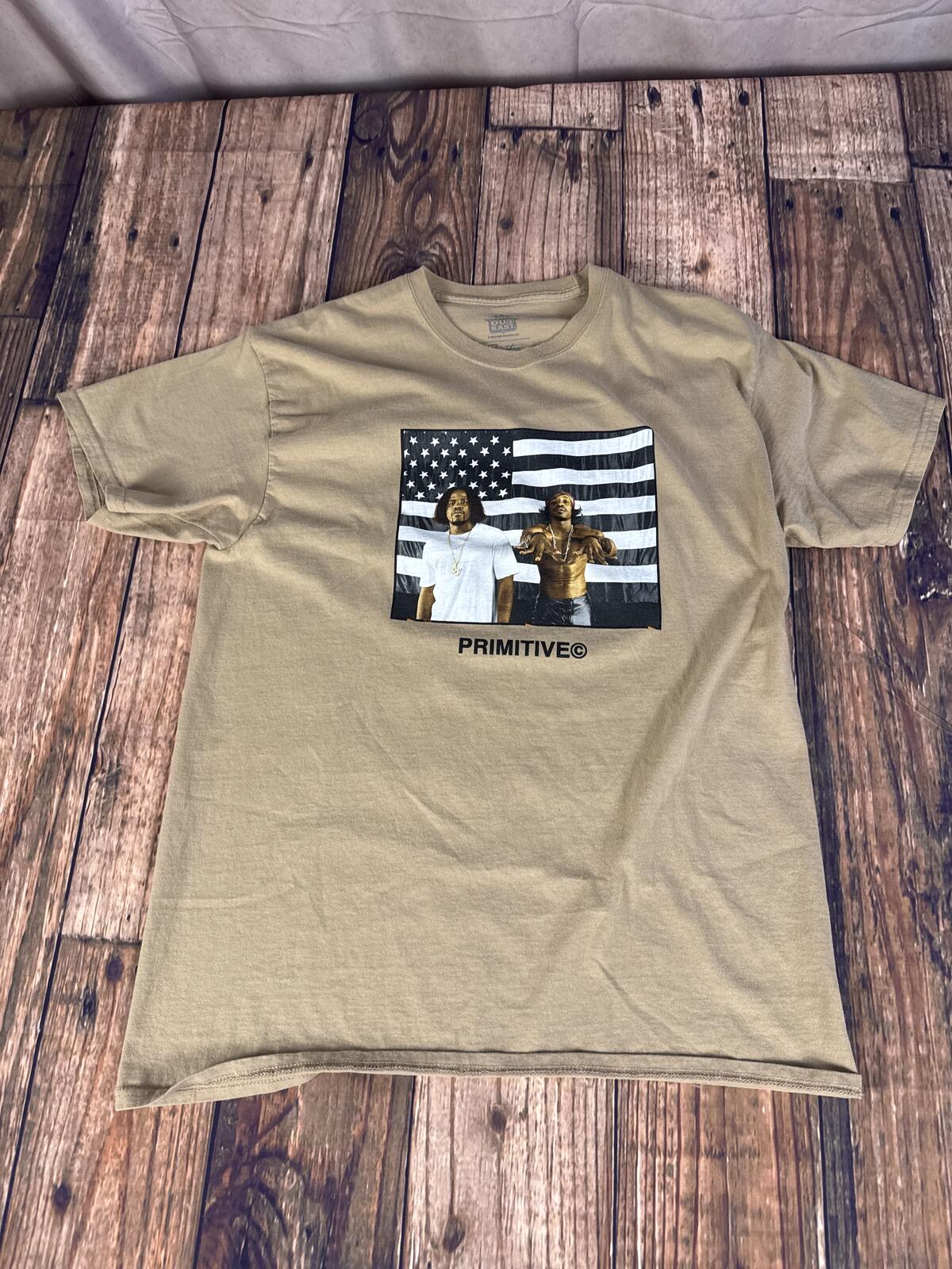 Outkast x Primitive Graphic T-Shirt Tan Large Hip Hop Streetwear Tee