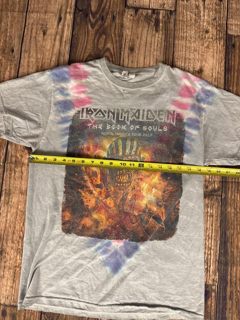 Iron Maiden Book of Souls 2017 North America Tour Tie Dye Band Tee Size M