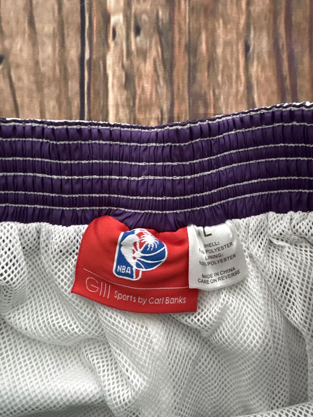 Vintage Los Angeles Lakers Plaid Swim Trunks