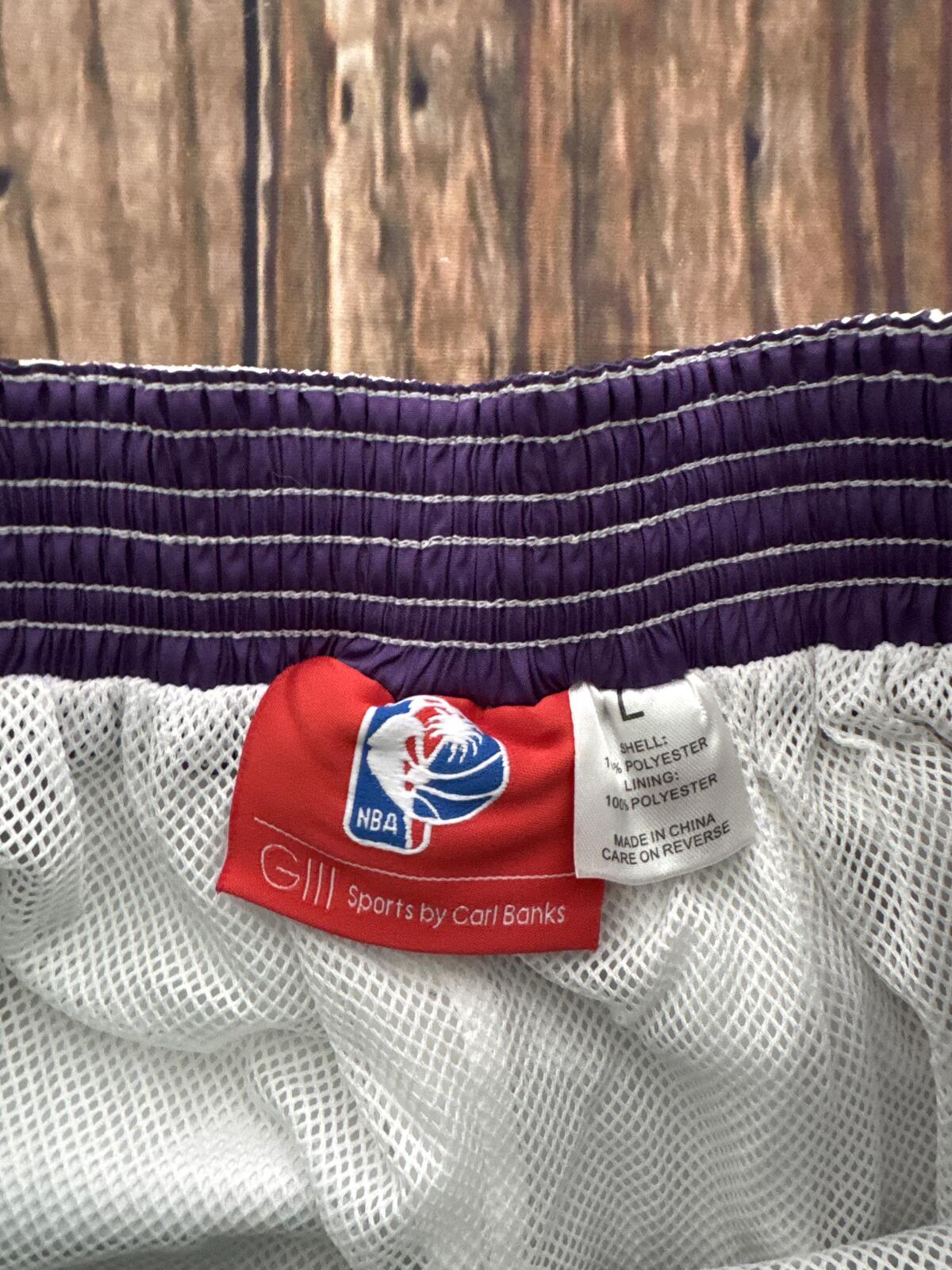 Vintage Los Angeles Lakers Plaid Swim Trunks