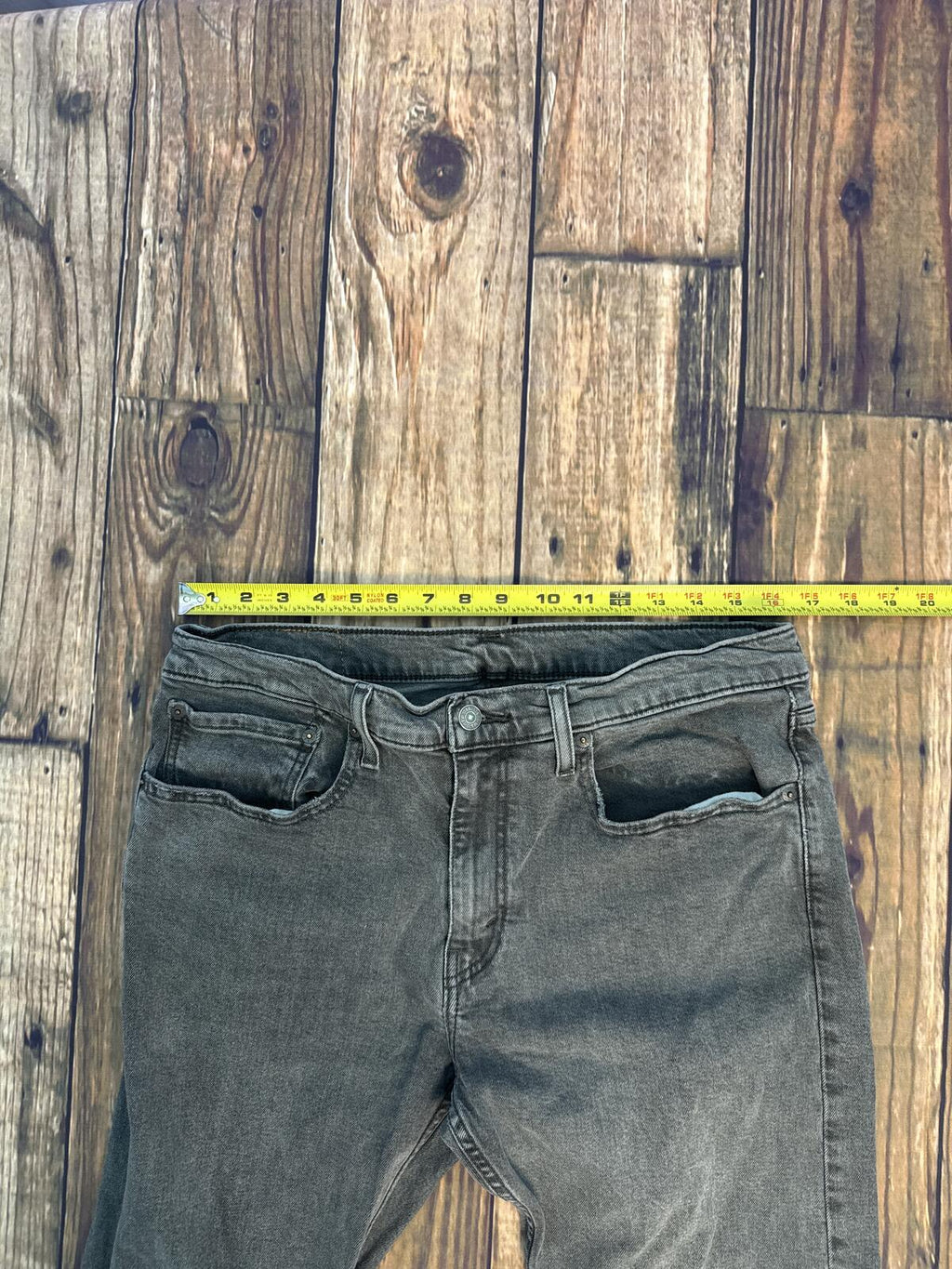 Levis 502 Jeans Mens 34x30 Faded Black Denim Tapered Fit Pants