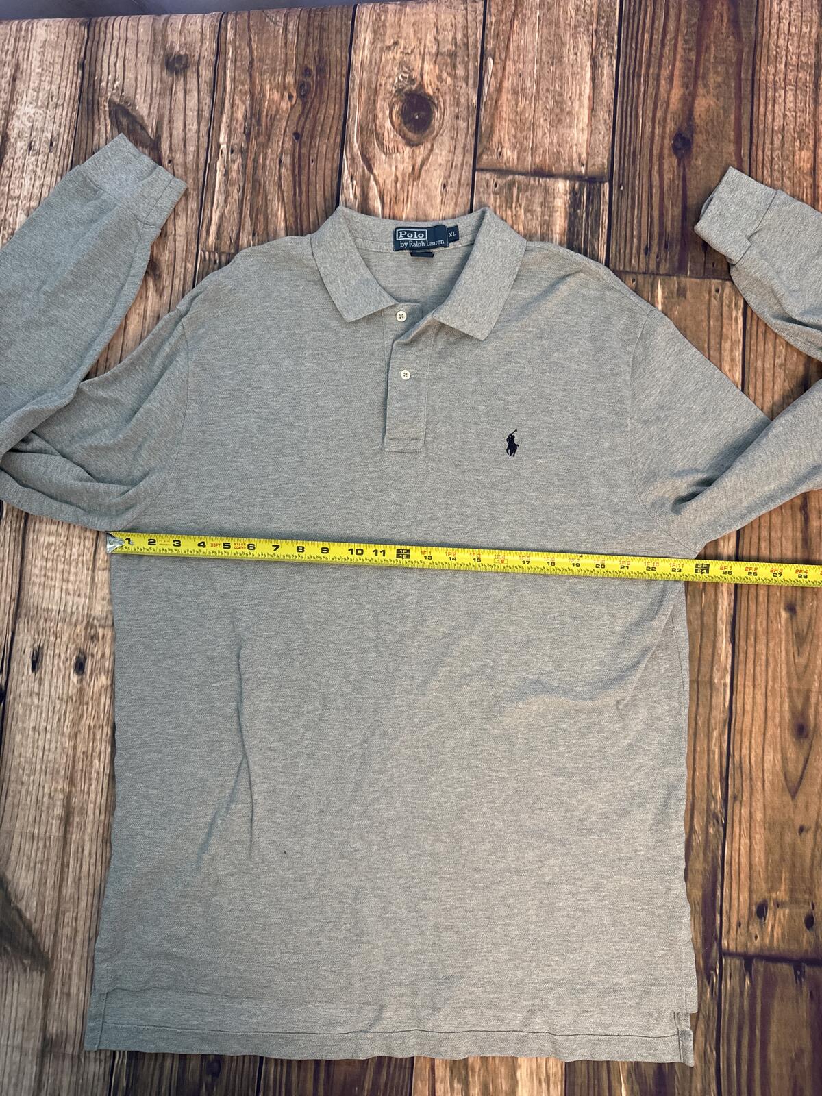 Polo Ralph Lauren Long Sleeve Polo Shirt Mens XL Gray Pony Logo