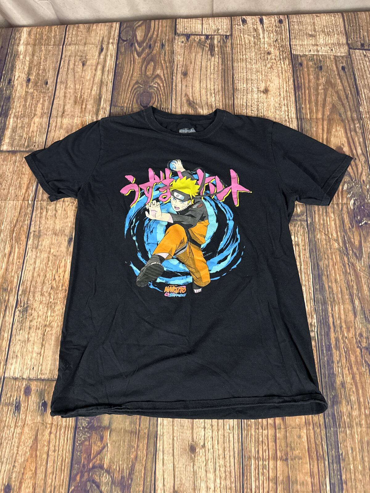 Naruto Shippuden Graphic Anime T Shirt Black Medium
